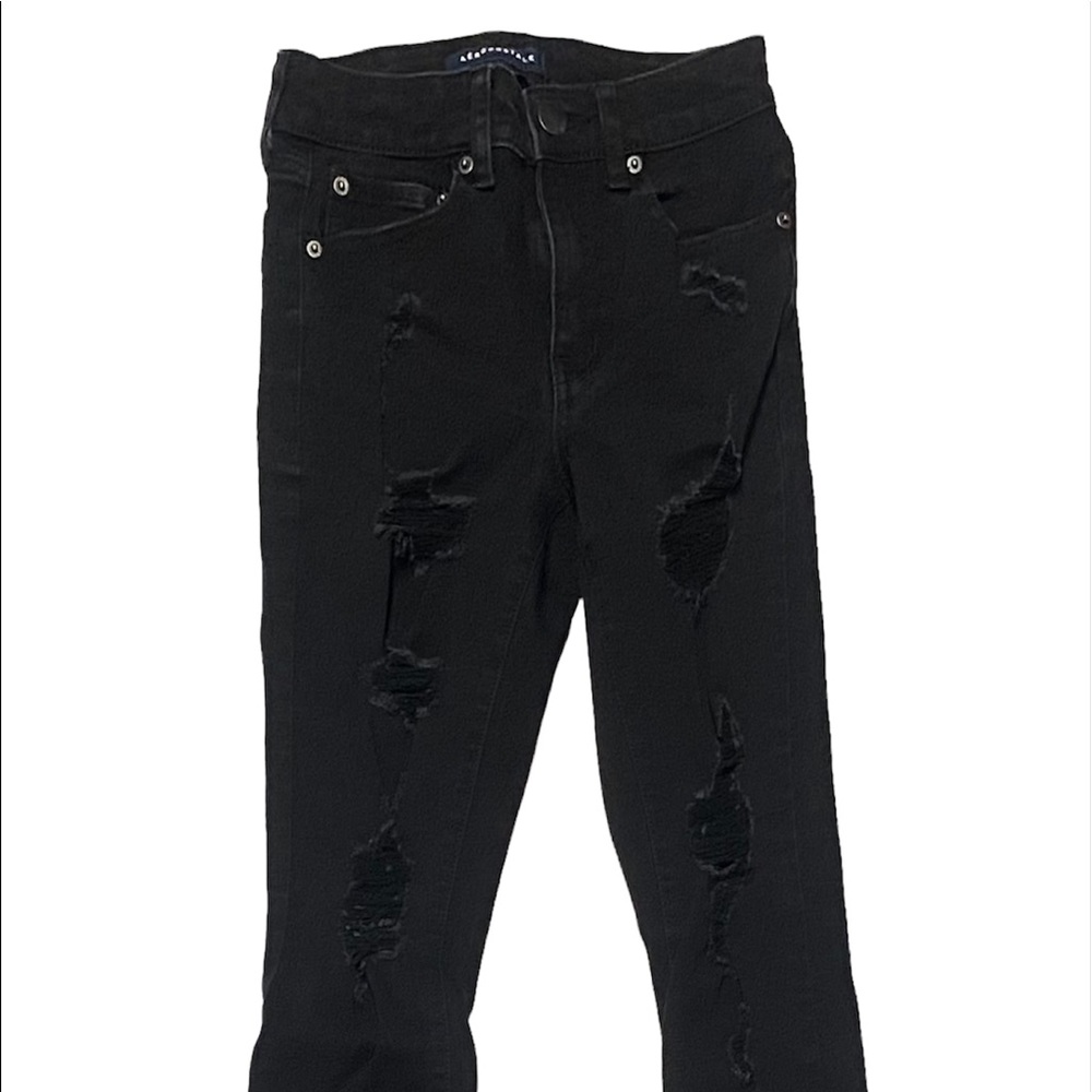 Aero Womens Jeans Sz 0 Short Distressed High Rise Jegging Denim Aeropostale Jean